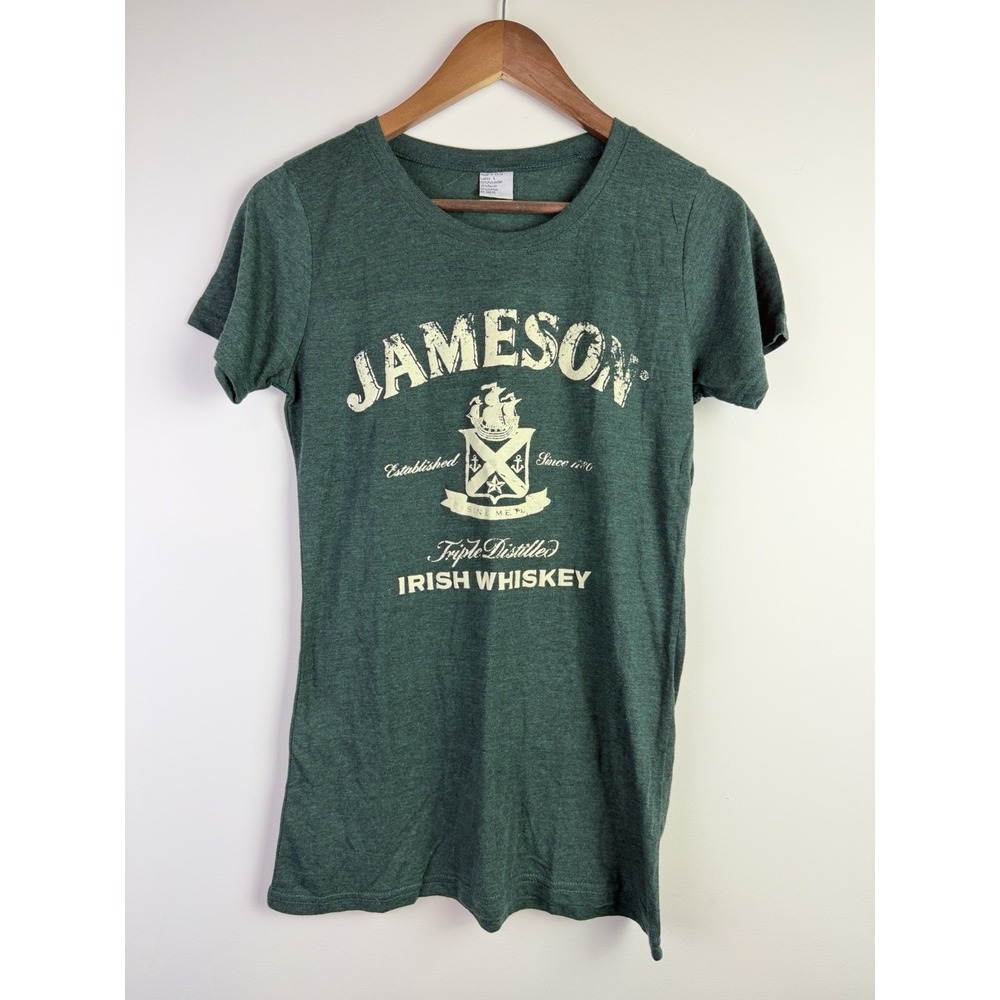 Jameson Irish Whiskey Women's Large Green Distressed Logo Tee